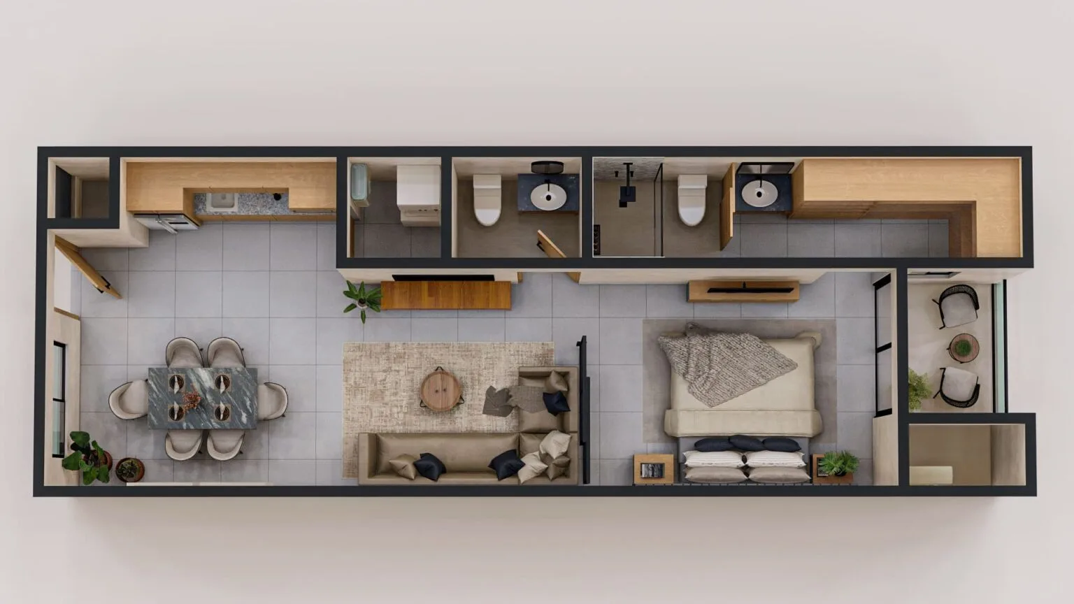 Contemporary Department 3 bedrooms - 1