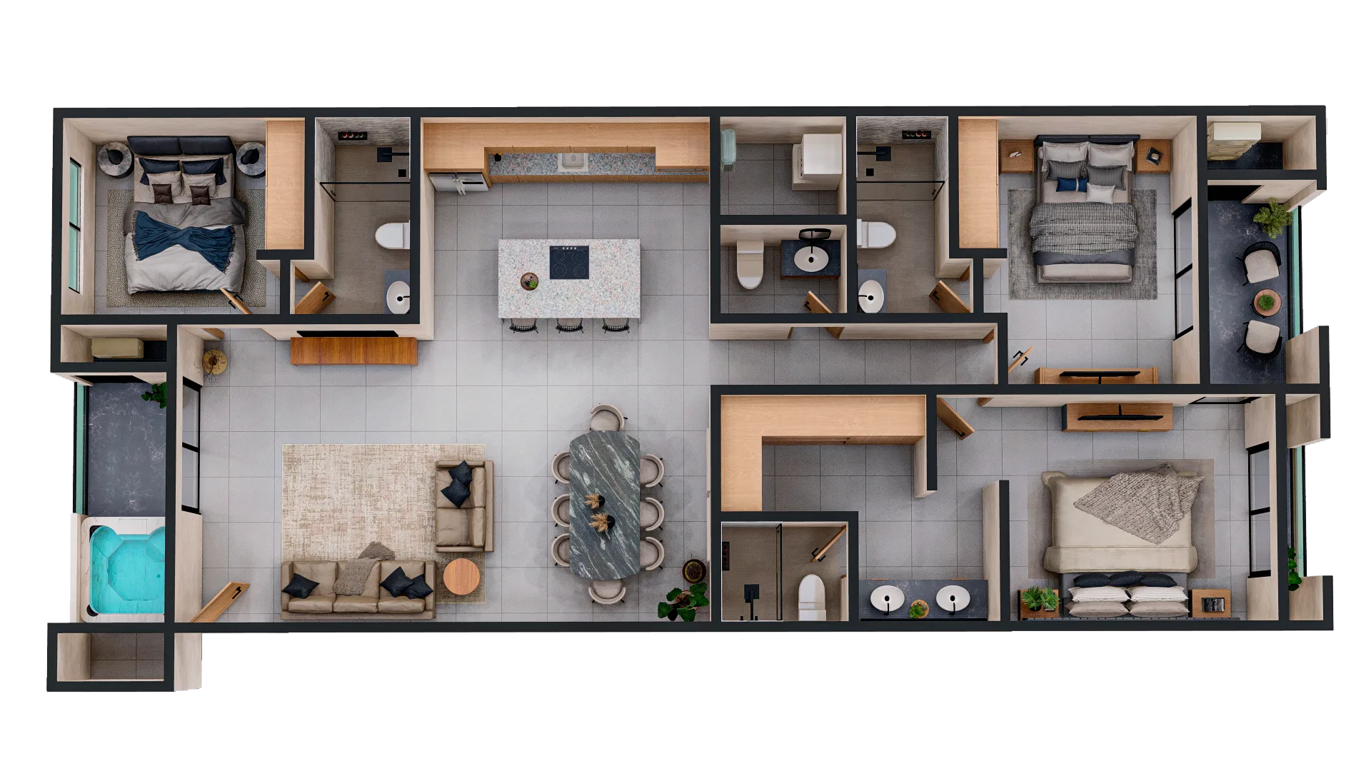 Family Residence 3 bedrooms (105 m²) - 1
